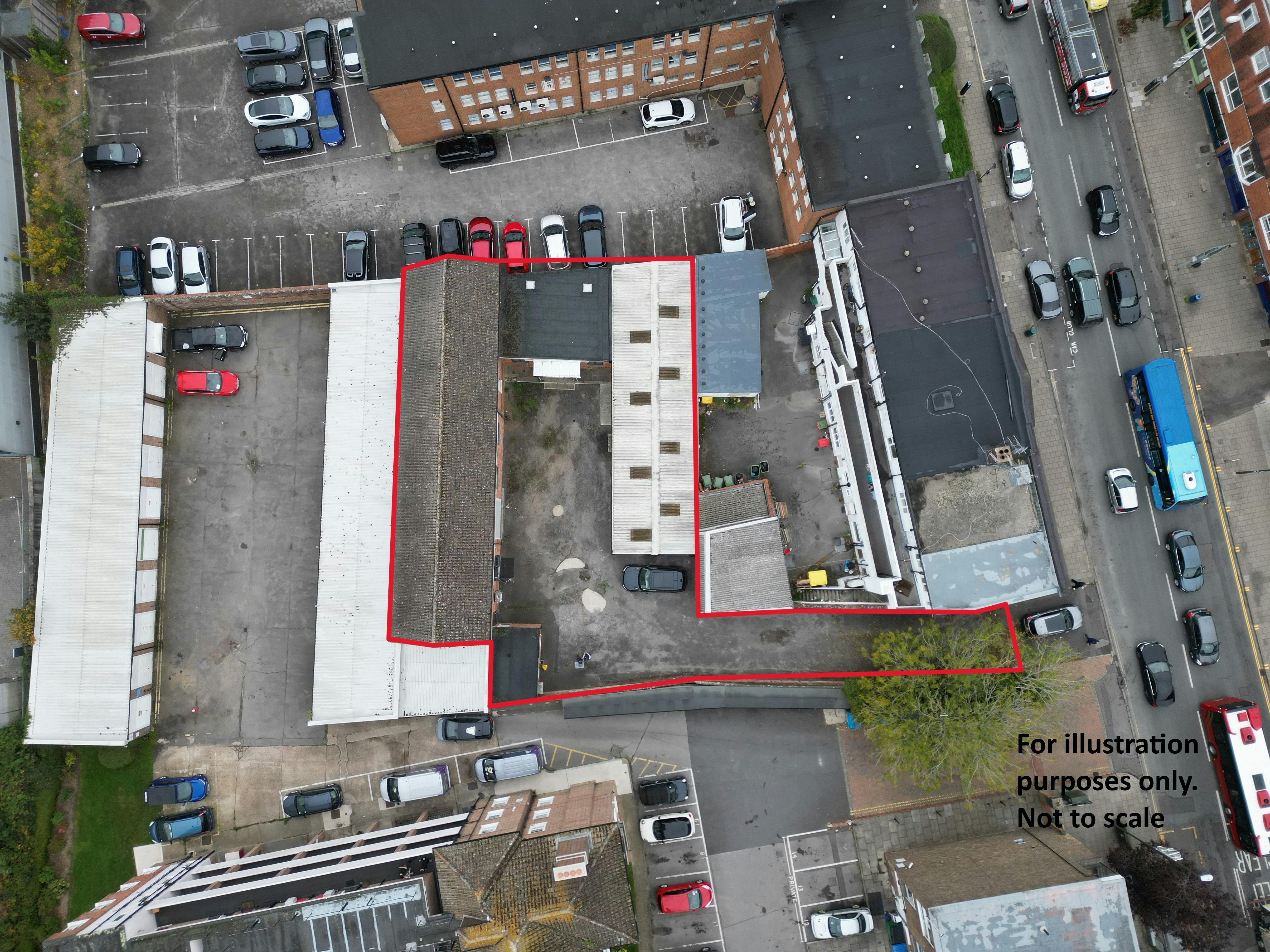 37 Bishopric, Horsham, Industrial / Office To Let - DJI_0251 outlined.jpg