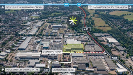 Access M3, Stanhope Road, Camberley, Industrial/Logistics / Industrial / Warehouse To Let - Aerial.jpg