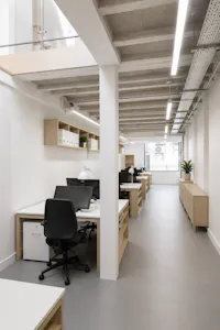 16 Northdown Street, 16A Northdown Street, London, Office To Let / For Sale - INDICATIVE CGI Lower Ground Floor Desks.png