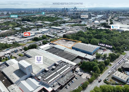 Lake Road, Trafford Park, Manchester, Development / Industrial For Sale - DJI_0626 with annotation.jpg