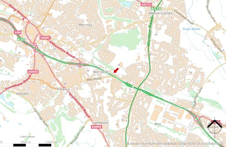 Land at, 585 Uttoxeter Road, Stoke-on-Trent, Development / Land / Residential For Sale - TOWN MAP.jpg