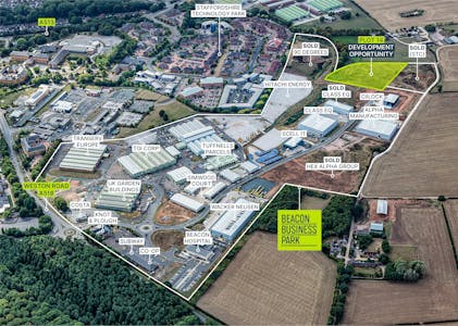 Plot 14, Beacon Business Park, Stafford, Land For Sale - Stafford Beacon aerial 2.jpg