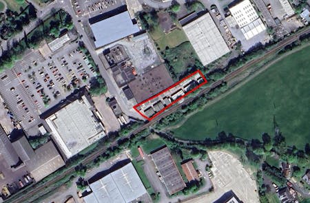 Secure Yard, Newtown, Open Storage To Let - Wern Ddu Lane  Google Aerial View  Marked Up.JPG