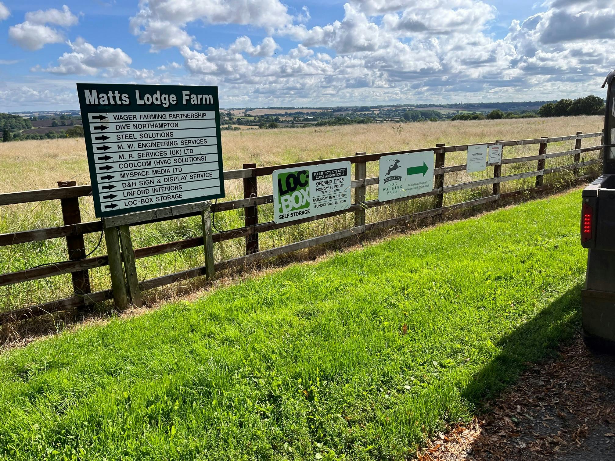 Open Storage Yard, Matts Lodge Farm, Grooms Lane, Northampton, Investment / Other To Let - Entrance Sign.jpg