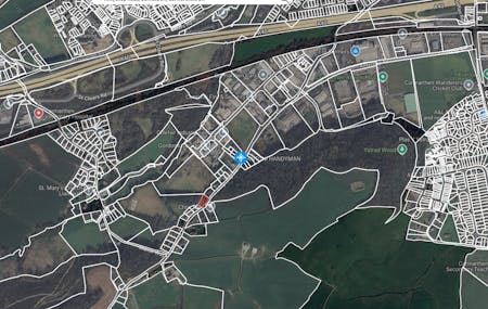 The Hawthorns, Johnstown, Carmarthen, Development Land For Sale - Location Plan Google.png