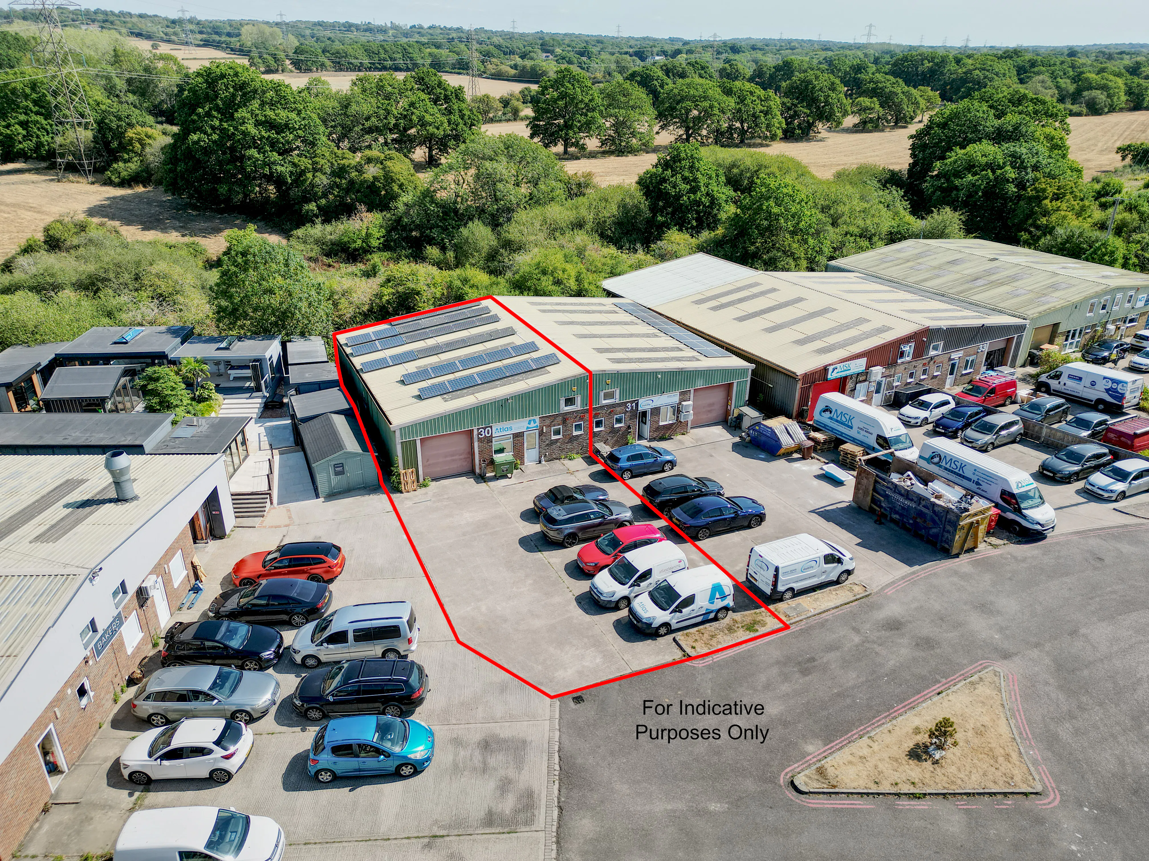 Unit 30 Bolney Grange Industrial Park, Bolney, Nr Haywards Heath, Industrial For Sale - Drone OUtline 1.jpg