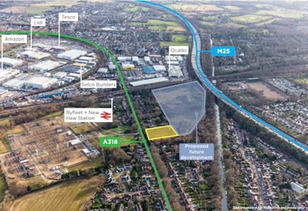 Land At Byfleet Road, New Haw, Surrey, Land For Sale - Aerial 1.png