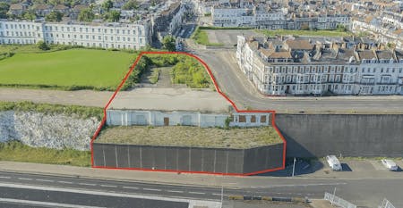 West Cliff Hall, Westcliff Promenade, Ramsgate, Development Site For Sale - -aerial-photo-red-boundary.jpg