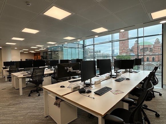 80 Victoria Street, London, Offices To Let - 4th floor open plan desks with views of Cardinal Place.jpg