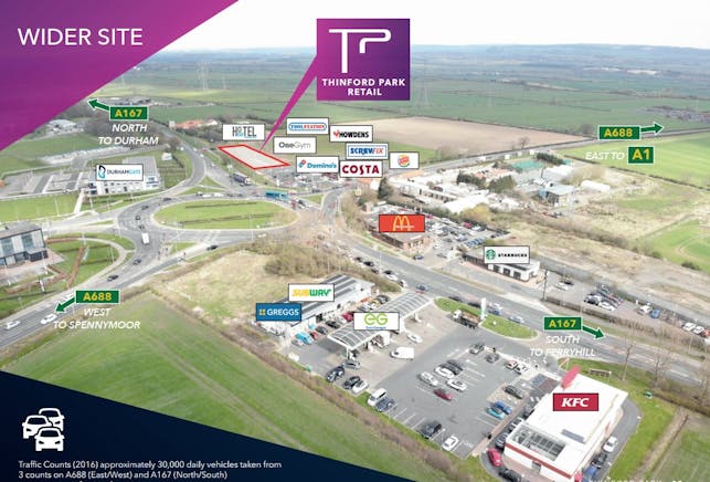 Proposed Retail Parade, Thinford Park, Durham, Other / Restaurant / Cafe / Retail To Let - Aerial.JPG