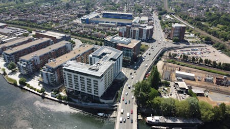 Ground floor retail unit - Armstrong House, Fletton Quays East, Peterborough, Retail To Let - DJI_0163.JPG
