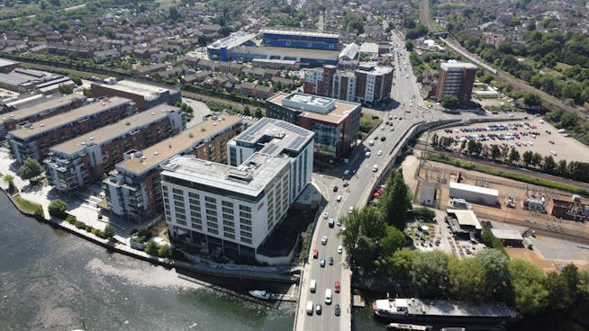 Ground floor retail unit - Armstrong House, Fletton Quays East, Peterborough, Retail To Let - DJI_0163.JPG
