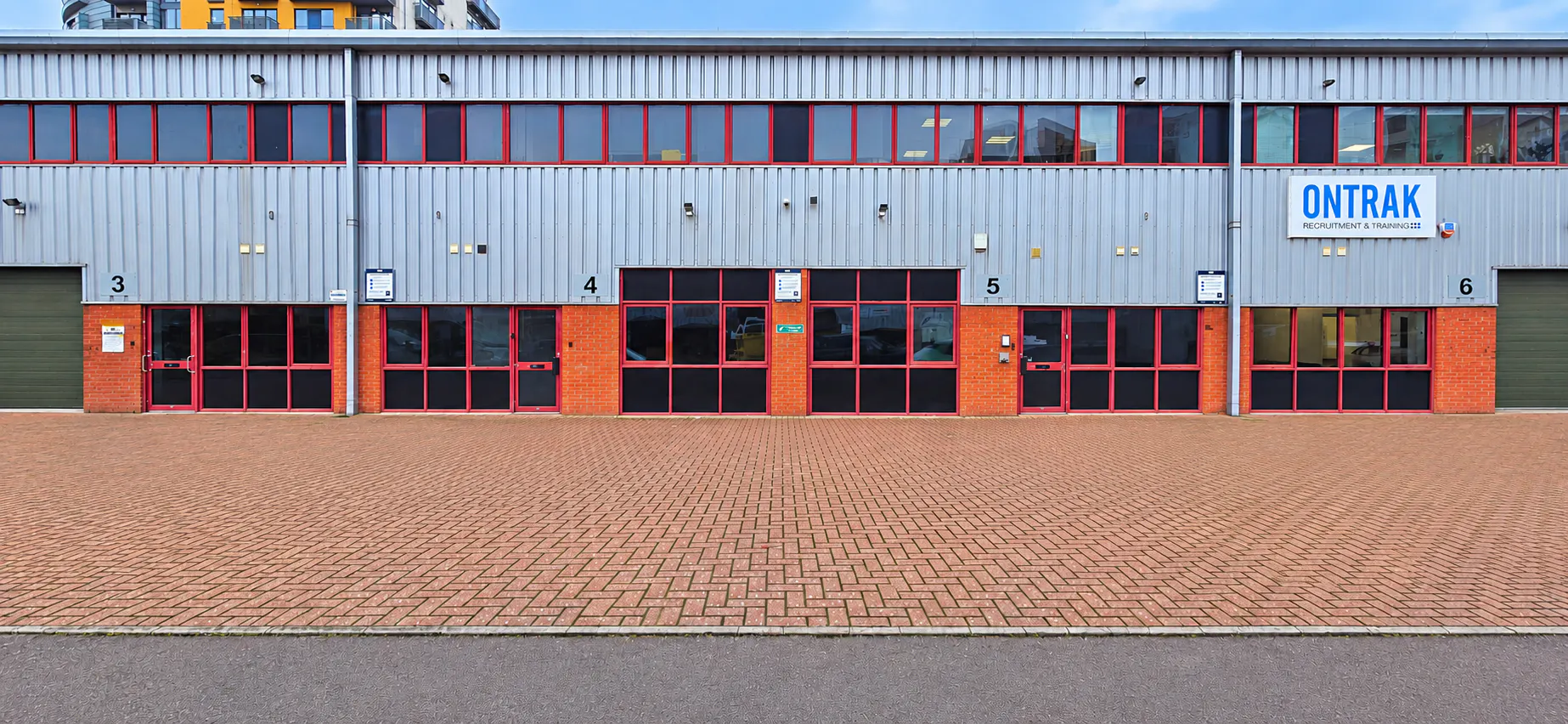 Unit 4-5 Greenwich Centre Business Park, 53 Norman Road, Greenwich, Warehouse & Industrial To Let - Symmetrical Industrial Office Facade (1).png - More details and enquiries about this property