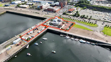 East India Harbour, Greenock, A3 (Restaurants and Cafes) / Commercial Development / E Class restaurant (with extract) / Licensed Premises / Restaurant To Let / For Sale - dji_fly_20260810_163618_0155_1786386088833_photo.jpeg