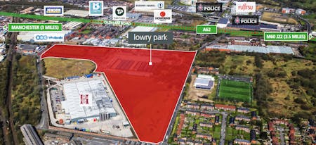 Units 7-10, Lowry Park, Grimshaw Lane, Manchester, Industrial To Let - Lowry Park  Aerial Photo including company tags.PNG