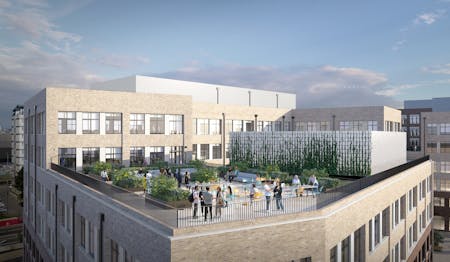 Chimney Walk, Sugar House Island, Stratford, Office To Let - Chimney Walk roof garden CGI