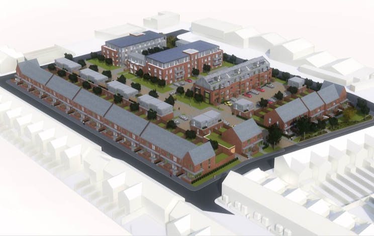 Land At Cardiff Road, Reading, Development For Sale - CGIImageoftheproposeddevelopmentlookingnorthwest.jpg