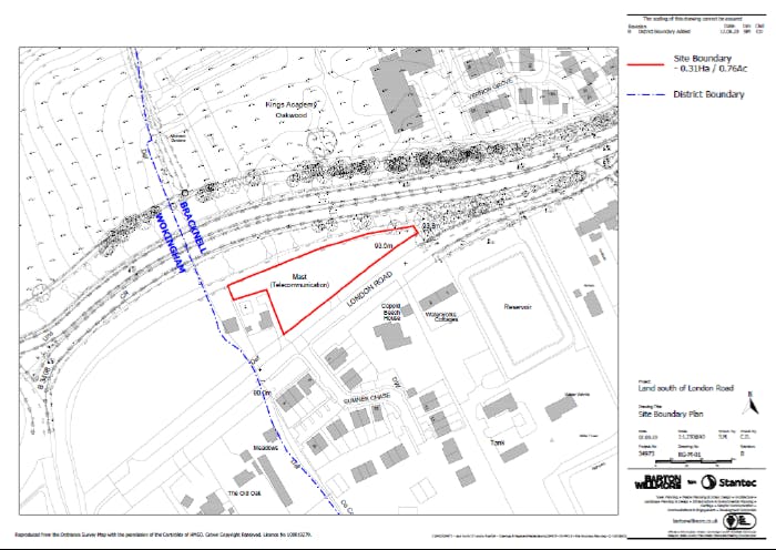 Land South of London Road, Bracknell, Development / Residential For Sale - Land South of London Road - Site Boundary Plan