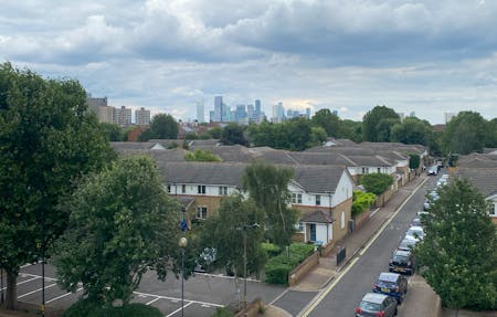 Chevron Apartments, 294-304 St. James's Road, London, Development For Sale - View from roof towards Canary Wharf