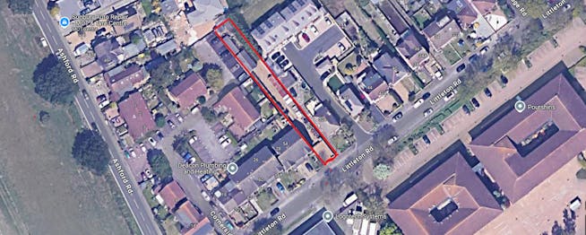 Yard, 52 Littleton Road, Ashford, Industrial / Other For Sale - 52 Littleton Road Ashford Middx Red Line Aerial View .png