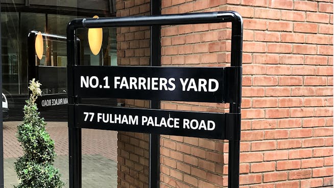 Farriers Yard, 77 Fulham Palace Road, Hammersmith, Office To Let - 77 Fulham Palace RoadFarriers Yard Hammersmith W6 Office to let External sign.jpg