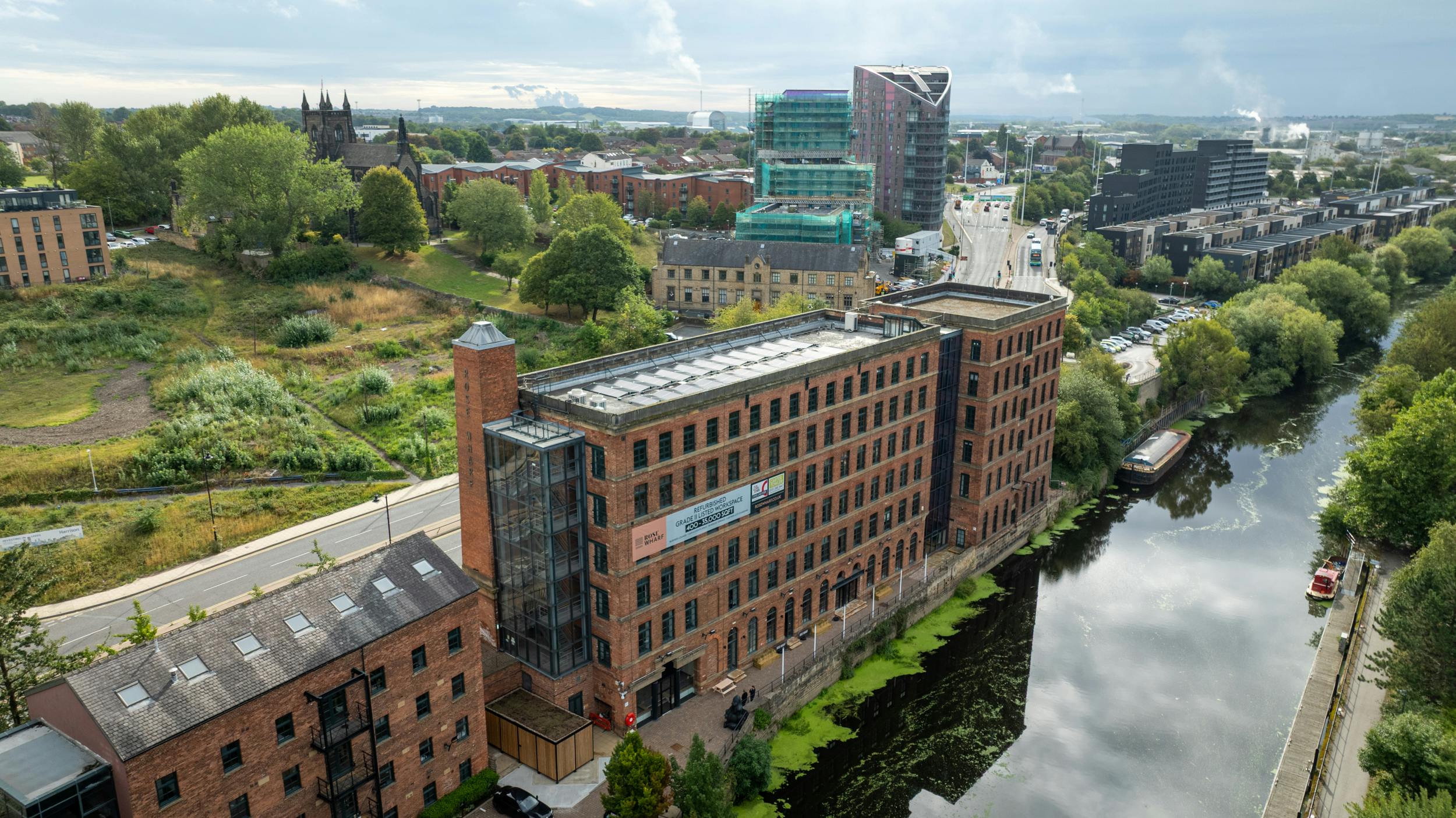 Fully Fitted Suites At Rose Wharf, Leeds, Offices To Let - Caddick Rose Wharf Aerials_23.jpg