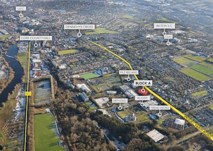 Ground Floor Block A, Cork Business and Technology Park, Cork, Office To Let - Aerial Map - Labelled.png