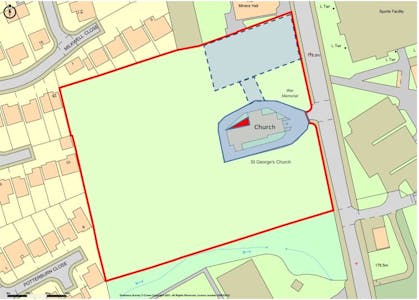 Grade II Listed Church For Sale in Stanley, Stanley, Development For Sale - Site Plan  Blue Outline.JPG