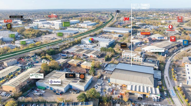 Unit 2 Thames Valley Connect, Bracknell, Industrial / Warehouse To Let - Aerial - Annotated.jpg