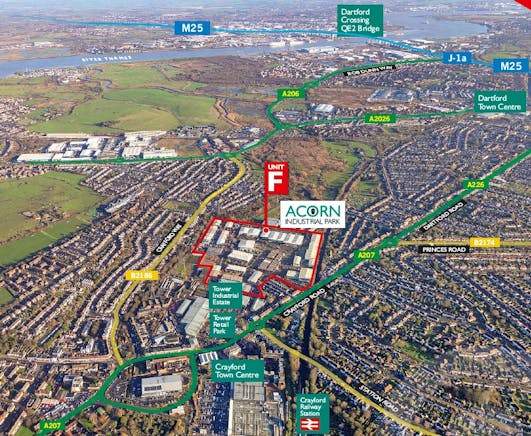 Unit F Acorn Industrial Park, Crayford, Industrial To Let - Crayford  Unit F Acorn aerial.jpg