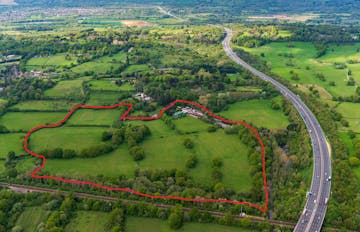 Centenary Hall, Nutfield, Development (Land & Buildings) / Offices For Sale - Aerial with red line cropped.jpg