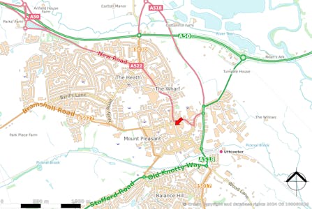 29 & 33 High Street, Uttoxeter, Investment For Sale - town map High Street Uttoxeter.jpg