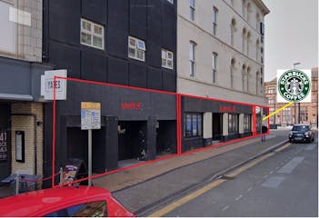 Unit 4, Market Street, Blackpool, Other / Other / Restaurant / Cafe To Let - GF and Hotel Photo from Market St Unit 4 and 3 Marked Up.jpg