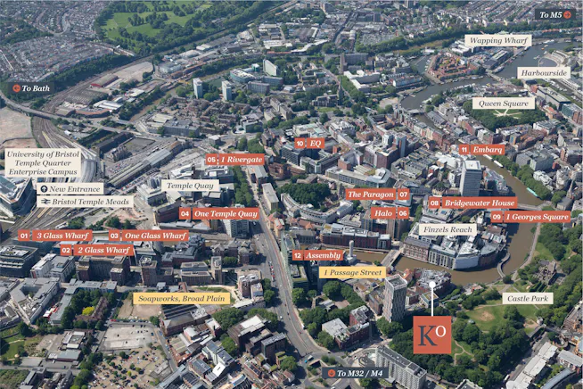 Kings Orchard, 1 Queen Street, Bristol, Investment / Office For Sale - KINGS ORCHARD AERIAL.jpg