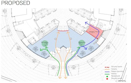 The Gherkin, 30 St Mary Axe, London, Office To Let - Entrance Lobby Flow Plan.jpg